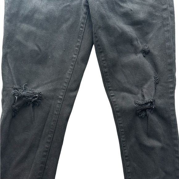 J Brand Capri mid rise size 28 sharkbite raw hem distressed skinny jeans black - Picture 5 of 13